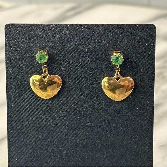 Jewelry - Avon Vintage Birthstone Simulated Emerald Earrings May Birthstone